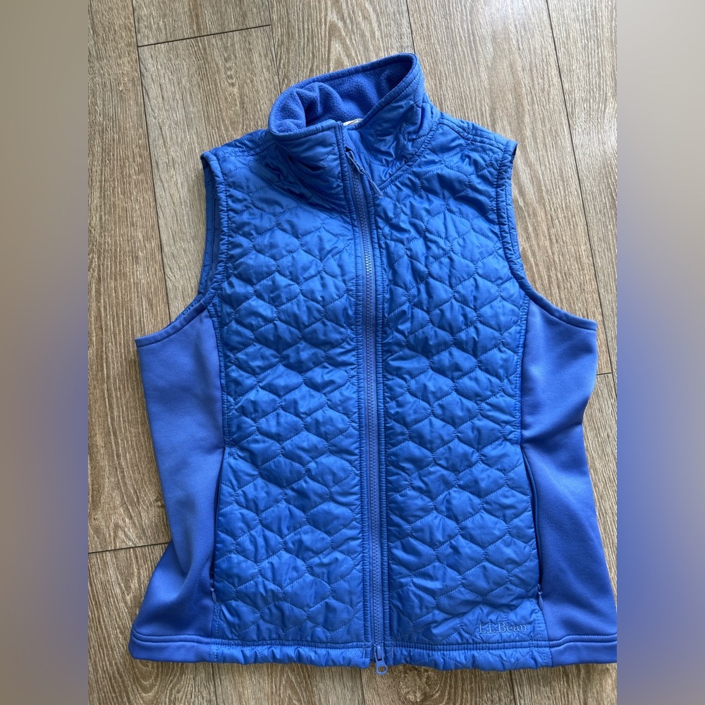 LL Bean Women Blue Quilted Vest